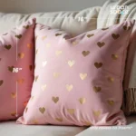 Decorative Velvet Gold Foil Heart Cushion Covers for Sofa, Bedroom, Living Room - Set of 2 - Heart of Gold Pink - Image 3