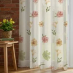 Sheer Curtains, Linen Textured & Digital Printed, Pack of 2 - Mehek