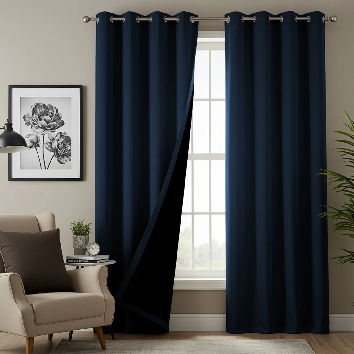 1_4f2ec884-3796-448f-ab17-12408cdebe9c_1800x1800 100% Blackout Curtains for Door and Window, Pack of 2 - Moroccan Blue - Image 1