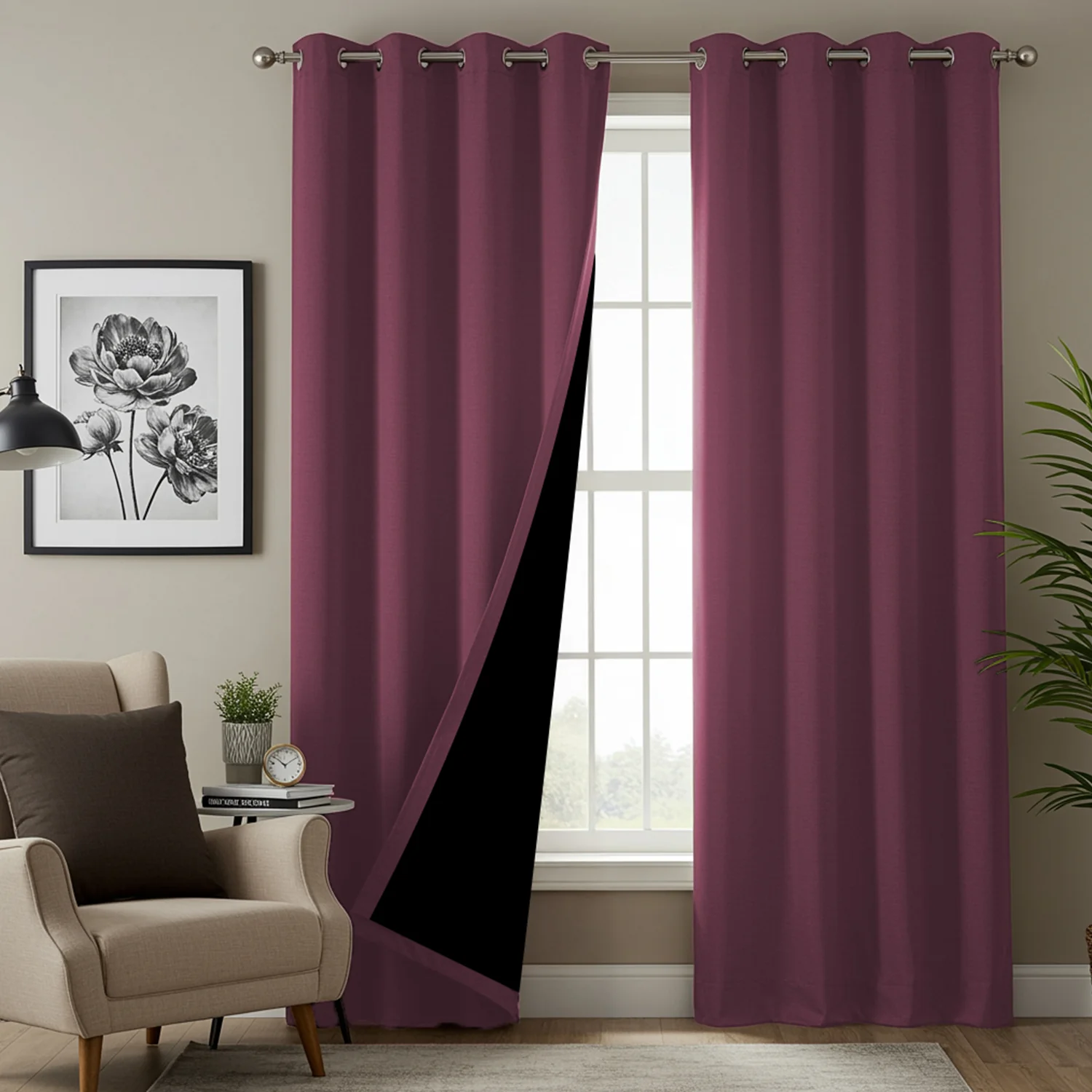 1_9d587a3c-7b9f-4c84-903c-f698bc499cdd_1800x1800 100% Blackout Curtains for Door and Window, Pack of 2 - Mauve - Image 1