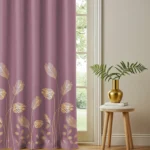 Gold Foil Printed 100% Blackout Curtains - Pack of 1 Curtain - Aurika Mauve