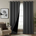 100% Blackout Curtains for Door and Window, Pack of 2 - Soft Grey