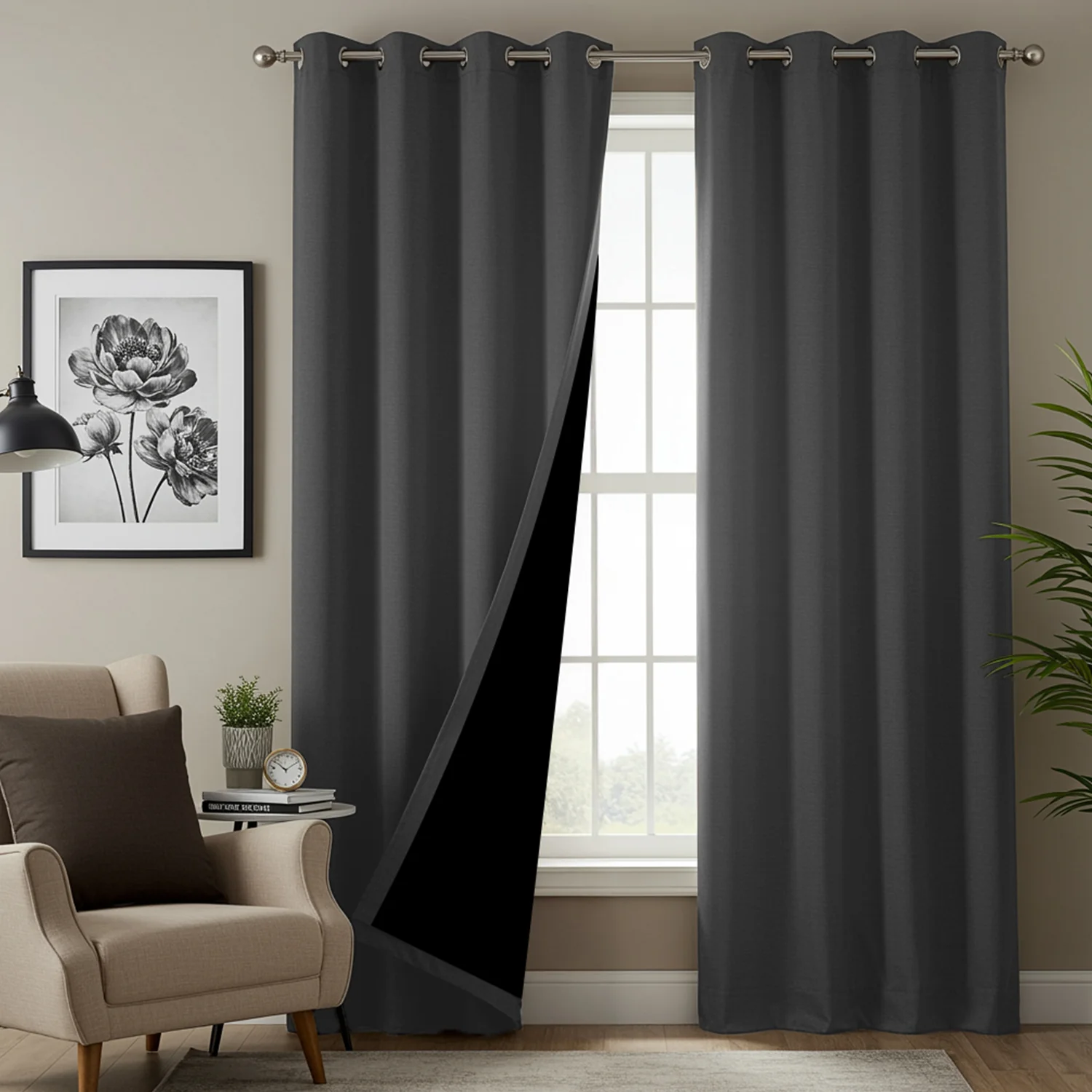 1_d1710a05-bf47-4dc2-b184-a66b58aacc01_1800x1800 100% Blackout Curtains for Door and Window, Pack of 2 - Soft Grey - Image 1