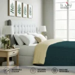 Fluffy & Heavy 200 GSM Microfiber Reversible Quilted Winter Comforters - Teal & Beige - Image 4