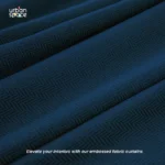 100% Blackout Curtains, 3D embossed door & window curtains, Pack of 2 - Drift Navy - Image 4