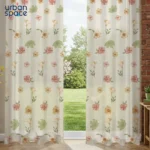 Sheer Curtains, Linen Textured & Digital Printed, Pack of 2 - Mehek - Image 2