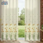 Sheer Curtains, Linen Textured & Digital Printed, Pack of 2 - Raga - Image 2