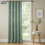 Gold Foil Printed 100% Blackout Curtains - Pack of 1 Curtain - Dalmatian Sage Green - Image 3