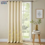 Gold Foil Printed 100% Blackout Curtains - Pack of 1 Curtain - Aurika Beige - Image 3
