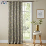 Gold Foil Printed 100% Blackout Curtains - Pack of 1 Curtain - Criss Cross Soft Grey - Image 5