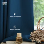 100% Blackout Curtains, 3D embossed door & window curtains, Pack of 2 - Drift Navy - Image 3