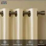 Gold Foil Printed 100% Blackout Curtains - Pack of 1 Curtain - Aurika Beige - Image 4