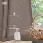100% Blackout Curtains, 3D embossed door & window curtains, Pack of 2 - Earth Brown - Image 3