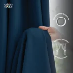 100% Blackout Curtains, 3D embossed door & window curtains, Pack of 2 - Drift Navy - Image 2
