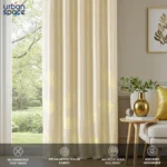 Gold Foil Printed 100% Blackout Curtains - Pack of 1 Curtain - Aurika Beige - Image 5