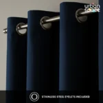 100% Blackout Curtains for Door and Window, Pack of 2 - Moroccan Blue - Image 4