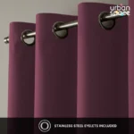 100% Blackout Curtains for Door and Window, Pack of 2 - Mauve - Image 4