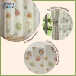 Sheer Curtains, Linen Textured & Digital Printed, Pack of 2 - Mehek - Image 5