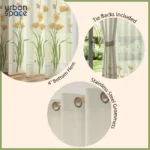 Sheer Curtains, Linen Textured & Digital Printed, Pack of 2 - Raga - Image 5