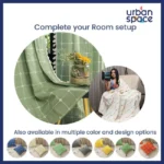 Embroidered Cotton Cushion Cover, for Sofa, Bedroom, Living Room - Set of 2 - Aura Checks Green - Image 6