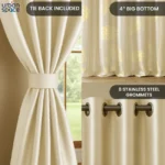 Gold Foil Printed 100% Blackout Curtains - Pack of 1 Curtain - Aurika Beige - Image 6