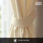 Gold Foil Printed 100% Blackout Curtains - Pack of 1 Curtain - Aurika Beige - Image 2