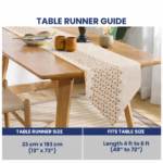 100% Cotton Table runner For 4 or 6 seater Dining / Centre Table -Beige - Image 4