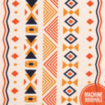 100% Cotton Table runner For 4 or 6 seater Dining / Centre Table - Orange - Image 2