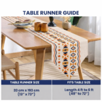 100% Cotton Table runner For 4 or 6 seater Dining / Centre Table - Orange - Image 4