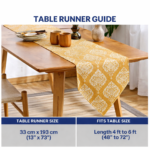 100% Cotton Table runner For 4 or 6 seater Dining / Centre Table - Motif Mustard - Image 4