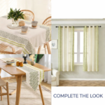 100% Cotton Table runner For 4 or 6 seater Dining / Centre Table - Global Border Green - Image 3