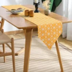 100% Cotton Table runner For 4 or 6 seater Dining / Centre Table - Yellow Star