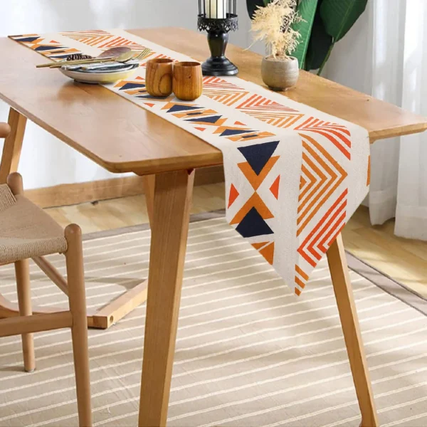 100% Cotton Table runner For 4 or 6 seater Dining / Centre Table - Orange