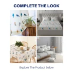 100% Cotton Table runner For 4 or 6 seater Dining / Centre Table - Humming Bird Blue - Image 3