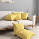 Cotton Cushion Covers, throw pillows for couch- Boho Yellow Star