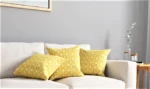 Cotton Cushion Covers, throw pillows for couch- Boho Yellow Star - Image 2