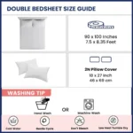 200 TC Glaced Cotton Microfiber Bedsheet with Pillow Covers - Stellar - Image 5