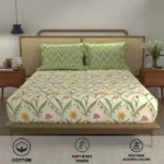 Divine - 100% Cotton Double Bedsheet with 2 Pillow Covers - Spring Sage Green - Image 3