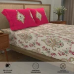 Divine Collection - 144 TC 100% Cotton Double Bedsheet with 2 Pillow Covers - Motif Red - Image 4