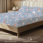 200 TC Glaced Cotton Microfiber Bedsheet with Pillow Covers - Orient Flowers - Image 2