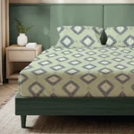 200 TC Glaced Cotton Microfiber Bedsheet with Pillow Covers - Starlight