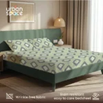 200 TC Glaced Cotton Microfiber Bedsheet with Pillow Covers - Starlight - Image 2