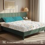 200 TC Glaced Cotton Microfiber Bedsheet with Pillow Covers - France - Image 4